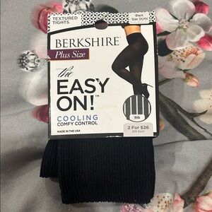 Berkshire Black Ribbed Women's Tights NWT 3X/4X